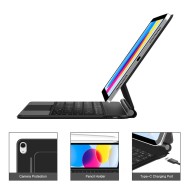 Магнитен калъф с клавиатура за iPad 10 (10.9" 2022) / 11 (11" 2025) от Tech Protect Smartcase Magnetic+ - Черен