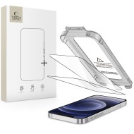 2 броя стъклени протектори за дисплей на iPhone 12 / 12 Pro от Tech-Protect Quick Set+ - Black