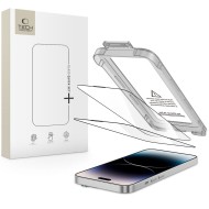 2 броя стъклени протектори за дисплей на iPhone 14 Pro от Tech-Protect Quick Set+ - Black
