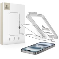 2 броя стъклени протектори за дисплей на iPhone 17 от Tech-Protect Quick Set+ - Black