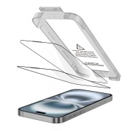 2 броя стъклени протектори за дисплей на iPhone 17 от Tech-Protect Quick Set+ - Black