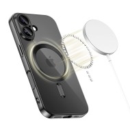 Твърд кейс с MagSafe и протектор за камерата на iPhone 17 от Tech-Protect MagFlex - Shiny Black