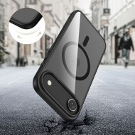 Твърд кейс с MagSafe пръстен за iPhone 17 Air от Tech-Protect MagMat - Black / Clear
