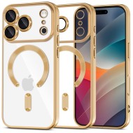 Твърд кейс с MagSafe и протектор за камерата на iPhone 17 Pro от Tech-Protect MagFlex - Shiny Gold