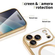 Твърд кейс с MagSafe и протектор за камерата на iPhone 17 Pro от Tech-Protect MagFlex - Shiny Gold
