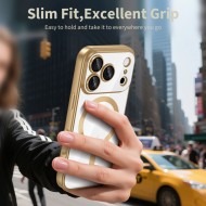 Твърд кейс с MagSafe и протектор за камерата на iPhone 17 Pro от Tech-Protect MagFlex - Shiny Gold