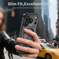 Твърд кейс с MagSafe и протектор за камерата на iPhone 17 Pro от Tech-Protect MagFlex - Shiny Black