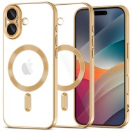 Твърд кейс с MagSafe и протектор за камерата на iPhone 17 от Tech-Protect MagFlex - Shiny Gold