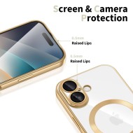 Твърд кейс с MagSafe и протектор за камерата на iPhone 17 от Tech-Protect MagFlex - Shiny Gold