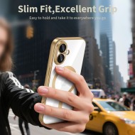 Твърд кейс с MagSafe и протектор за камерата на iPhone 17 от Tech-Protect MagFlex - Shiny Gold