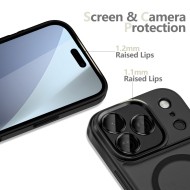 Кейс с MagSafe и защита на камерата за iPhone 17 Pro от Tech-Protect MagCam - Matte Black
