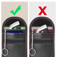 KLATKA FARADAYA TECH-PROTECT KLR100 POUCH KEYLESS RFID SIGNAL BLOCKER CASE BLACK/RED
