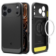 Удароустойчив кейс с MagSafe за iPhone 17 Pro Max от Spigen Rugged Armor Mag - Matte Black