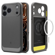 Удароустойчив кейс с MagSafe за iPhone 17 Pro Max от Spigen Rugged Armor Mag - Grey