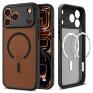 Удароустойчив кейс с MagSafe пръстен за iPhone 17 Pro Max от Spigen Ultra Hybrid Mag - Frost Black