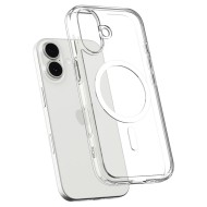 Удароустойчив кейс с MagSafe пръстен за iPhone 17 от Spigen Ultra Hybrid Mag - Clear / White