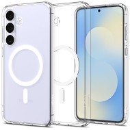 Удароустойчив кейс с MagSafe пръстен за Samsung Galaxy S25 FE от Spigen Ultra Hybrid Mag - Clear / White