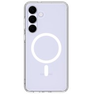 Удароустойчив кейс с MagSafe пръстен за Samsung Galaxy S25 FE от Spigen Ultra Hybrid Mag - Clear / White