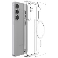 Удароустойчив кейс с MagSafe пръстен за Samsung Galaxy S25 FE от Spigen Ultra Hybrid Mag - Clear / White