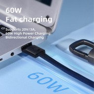 TECH-PROTECT ULTRABOOST DNA KEYCHAIN TYPE-C CABLE PD 60W / 3A IRON GREY