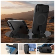 Удароустойчив кейс с MagSafe и капак на камерата за  iPhone 16e от Tech Protect Kevlar Aura - Черен