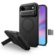Удароустойчив кейс с MagSafe и капак на камерата за iPhone Air от Tech Protect Kevlar Aura - Черен