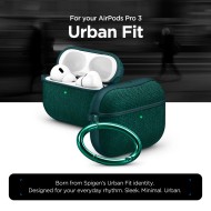 Твърд, текстилен калъф за Apple AirPods Pro 3 от Spigen Urban Fit - Midnight Green