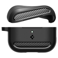 Удароустойчив силиконов калъф за Apple AirPods Pro 3 от Spigen Rugged Armor - Matte Black