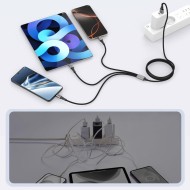 TECH-PROTECT ULTRABOOST DNA 3IN1 LIGHTNING & TYPE-C & MICRO-USB CABLE 3A 120CM IRON GREY