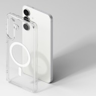 Удароустойчив твърд кейс с MagSafe за Samsung Galaxy S25 FE от Ringke Fusion Magnetic - Clear