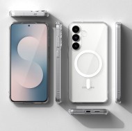 Удароустойчив твърд кейс с MagSafe за Samsung Galaxy S25 FE от Ringke Fusion Magnetic - Clear