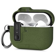 Твърд калъф с карабинер за слушалки Apple AirPods Pro 3 от Tech-Protect Slim Hook - Olive Green