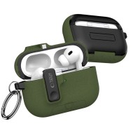Твърд калъф с карабинер за слушалки Apple AirPods Pro 3 от Tech-Protect Slim Hook - Olive Green