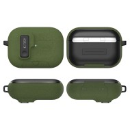 Твърд калъф с карабинер за слушалки Apple AirPods Pro 3 от Tech-Protect Slim Hook - Olive Green