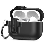 Твърд калъф с карабинер за слушалки Apple AirPods Pro 3 от Tech-Protect Slim Hook - Черен