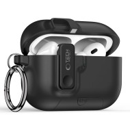 Твърд калъф с карабинер за слушалки Apple AirPods Pro 3 от Tech-Protect Slim Hook - Черен