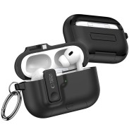 Твърд калъф с карабинер за слушалки Apple AirPods Pro 3 от Tech-Protect Slim Hook - Черен