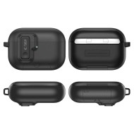 Твърд калъф с карабинер за слушалки Apple AirPods Pro 3 от Tech-Protect Slim Hook - Черен