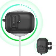 Твърд калъф с карабинер за слушалки Apple AirPods Pro 3 от Tech-Protect Slim Hook - Черен
