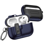 Твърд калъф с карабинер за слушалки Apple AirPods Pro 3 от Tech-Protect Slim Hook - Navy Blue
