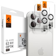 OSŁONA APARATU SPIGEN OPTIK PRO GLAS.TR ”EZ FIT” CAMERA PROTECTOR 2-PACK IPHONE 16 PRO / MAX / 17 PRO / MAX SILVER