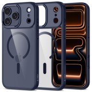 Твърд кейс с MagSafe пръстен за iPhone 17 Pro от Tech-Protect MagMat - Deep Blue / Clear
