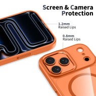 Твърд кейс с MagSafe пръстен за iPhone 17 Pro Max от Tech-Protect MagMat - Cosmic Orange / Clear