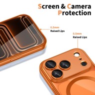 Твърд кейс с MagSafe и протектор за камерата на iPhone 17 Pro от Tech-Protect MagFlex - Shiny Cosmic Orange