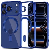 Твърд кейс с MagSafe и протектор за камерата на iPhone 17 Pro от Tech-Protect MagFlex - Shiny Deep Blue