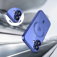 Твърд кейс с MagSafe и протектор за камерата на iPhone 17 от Tech-Protect MagFlex - Shiny Mist Blue
