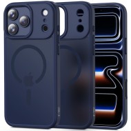 Твърд кейс с MagSafe пръстен за iPhone 17 Pro от Tech-Protect MagMat - Matte Deep Blue