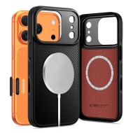 Удароустойчив кейс с MagSafe и арамидни влакна за iPhone 17 Pro Max от Tech-Protect Aramid CC - Black