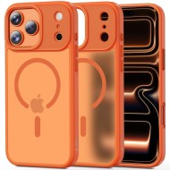Твърд кейс с MagSafe пръстен за iPhone 17 Pro от Tech-Protect MagMat - Matte Cosmic Orange 