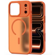 Твърд кейс с MagSafe пръстен за iPhone 17 Pro от Tech-Protect MagMat - Matte Cosmic Orange 